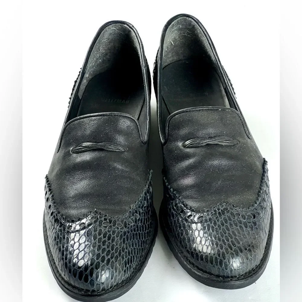Stuart Weitzman Black Leather Loafers